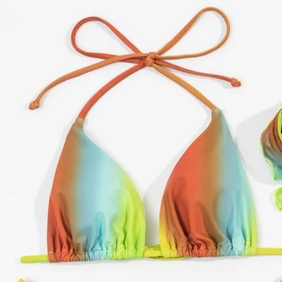 Ombré Halter Triangle Bikini Top - Picture 2 of 7